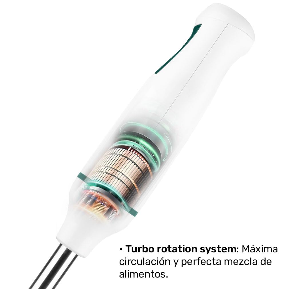 TAURUS ROBOT 750 INOX | Batidora de Inmersión 750 W | Acero Inoxidable | Caña Desmontable | Turbo Rotation System | Control Pulso | Diseño Ergonómico y Anti Salpicaduras