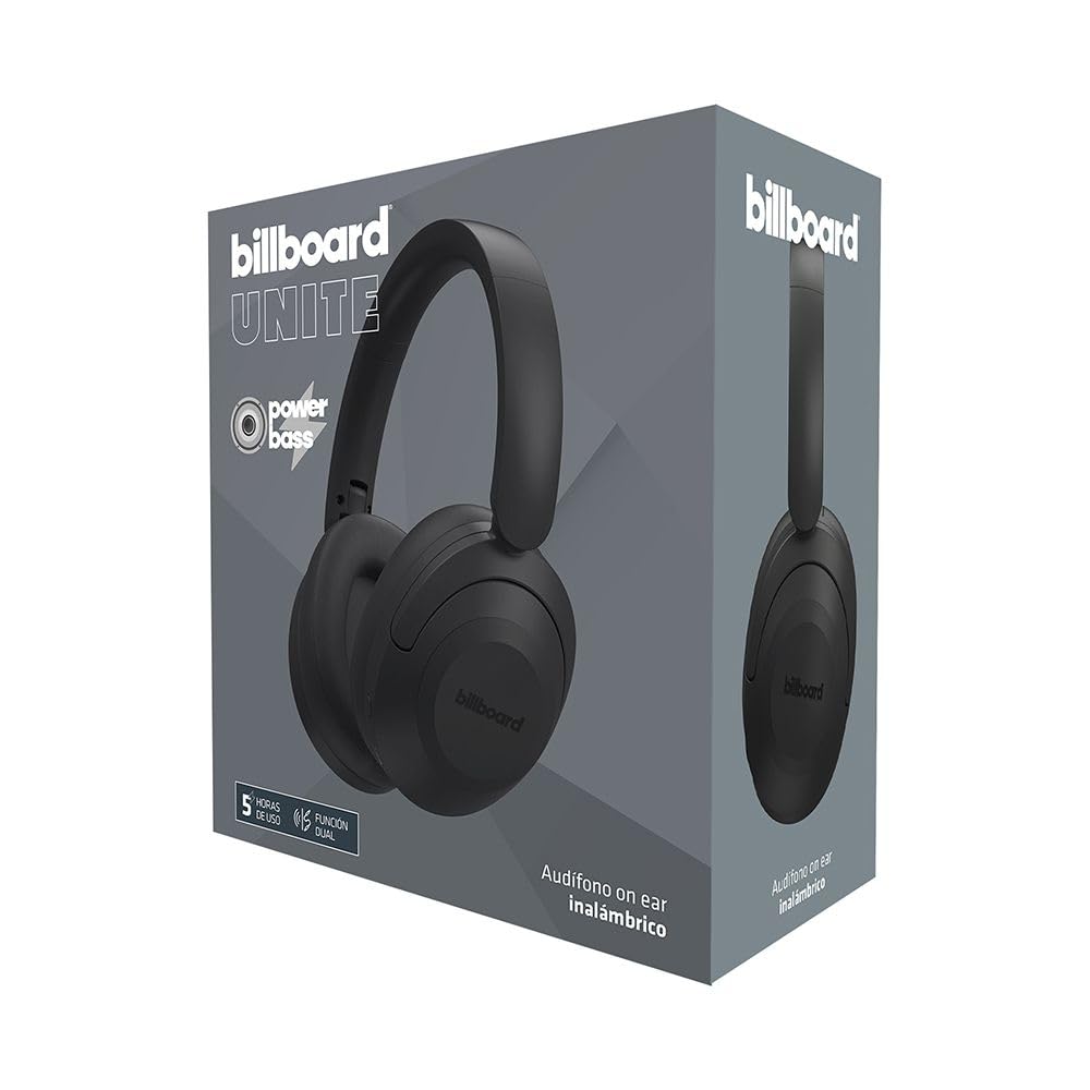 Billboard Audífonos Inalámbricos De Diadema Unite | Micrófono Incorporado | Batería De hasta 5 Horas De Duración (Gris)