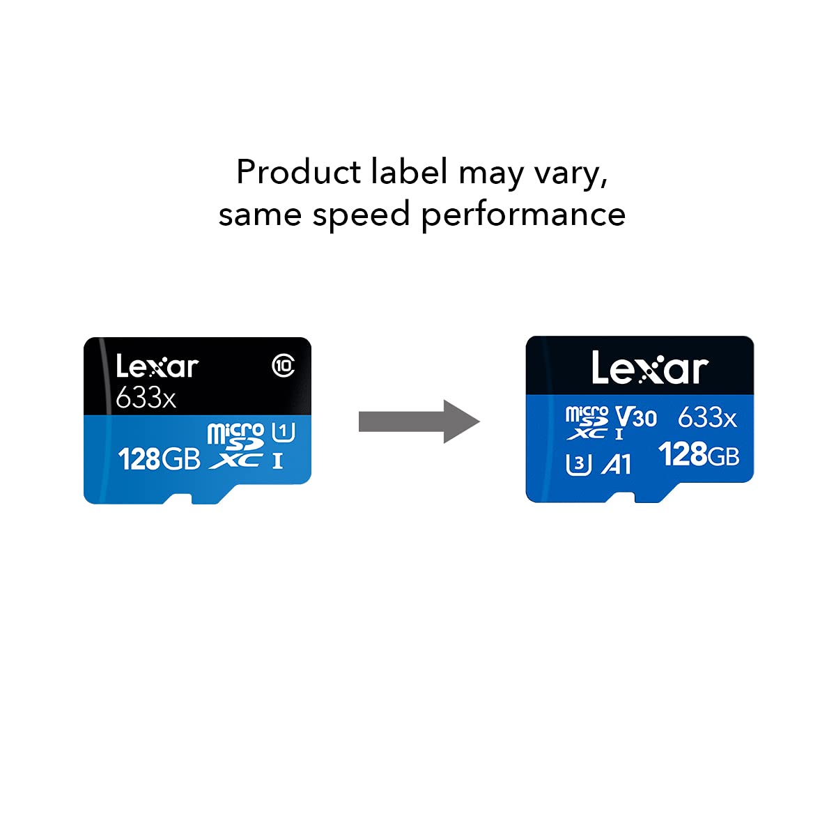 Micro SDHC con adaptador SD, Negro/Azul, 128 GB