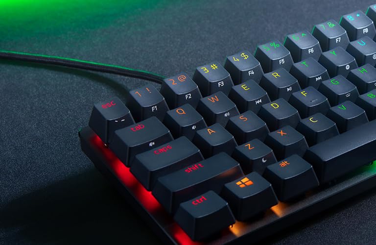 Razer Huntsman Mini 60% Edición Especial Teclado Mecanico - 61 Teclas, Alámbrico, QWERTY, Aluminio ,Cable Tipo C Desmontable, Chroma RGB para Pc Gamer, Teclado Gamer ( Reacondicionado)