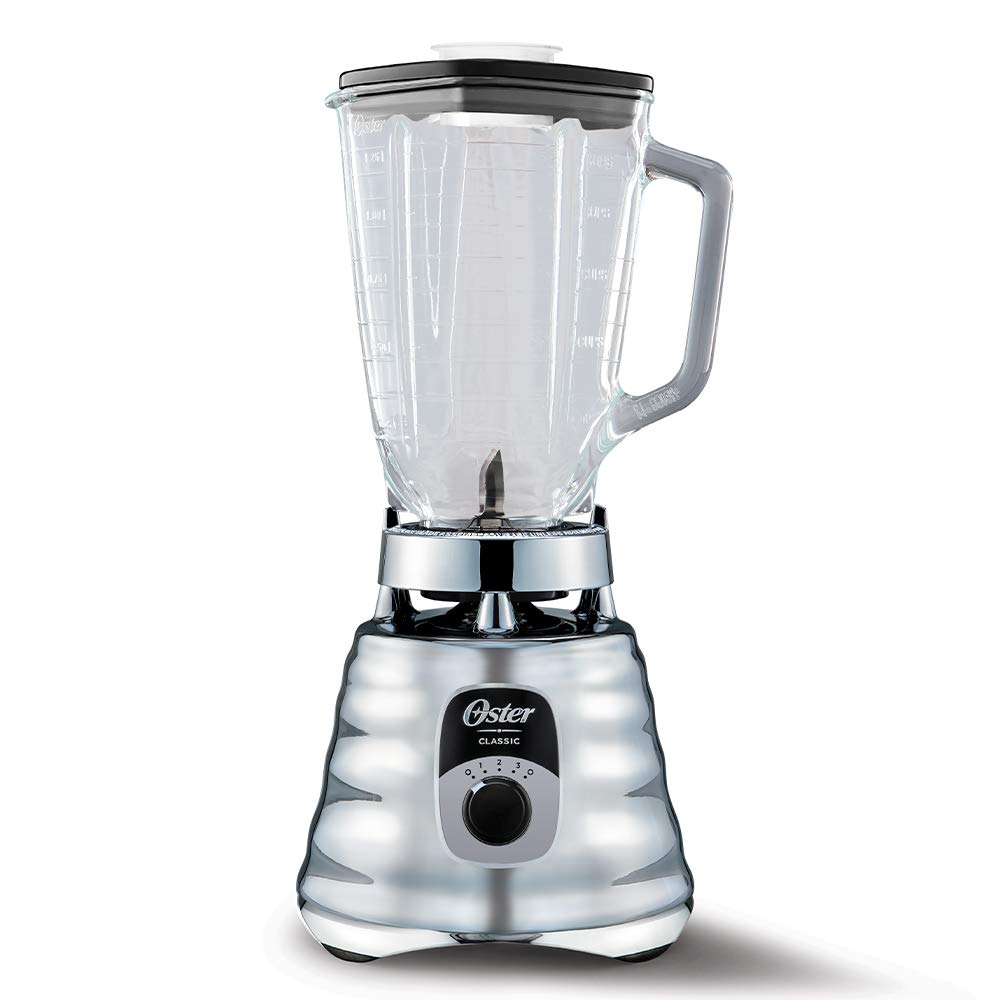 Oster Licuadora Clásica Cromada, con Perilla Ergonómica, de 3 Velocidades, Color Cromo, BLST4655-013