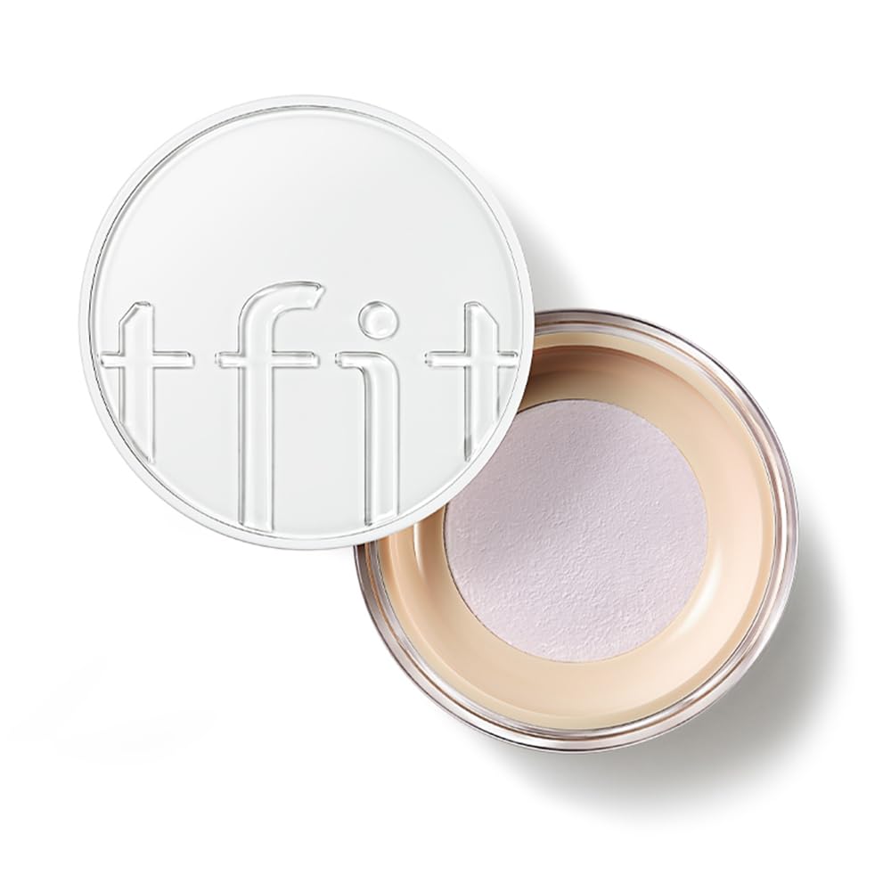 TFIT Translucent Set Finishing Powder, Polvo Suelto Ultraligero para Piel Amarillenta con Efecto Iluminador en Zonas Oscuras, Blurring de Poros, Acabado Aterciopelado, Envase con Malla, Maquillaje Coreano, 05-7g (04 LAVENDER)
