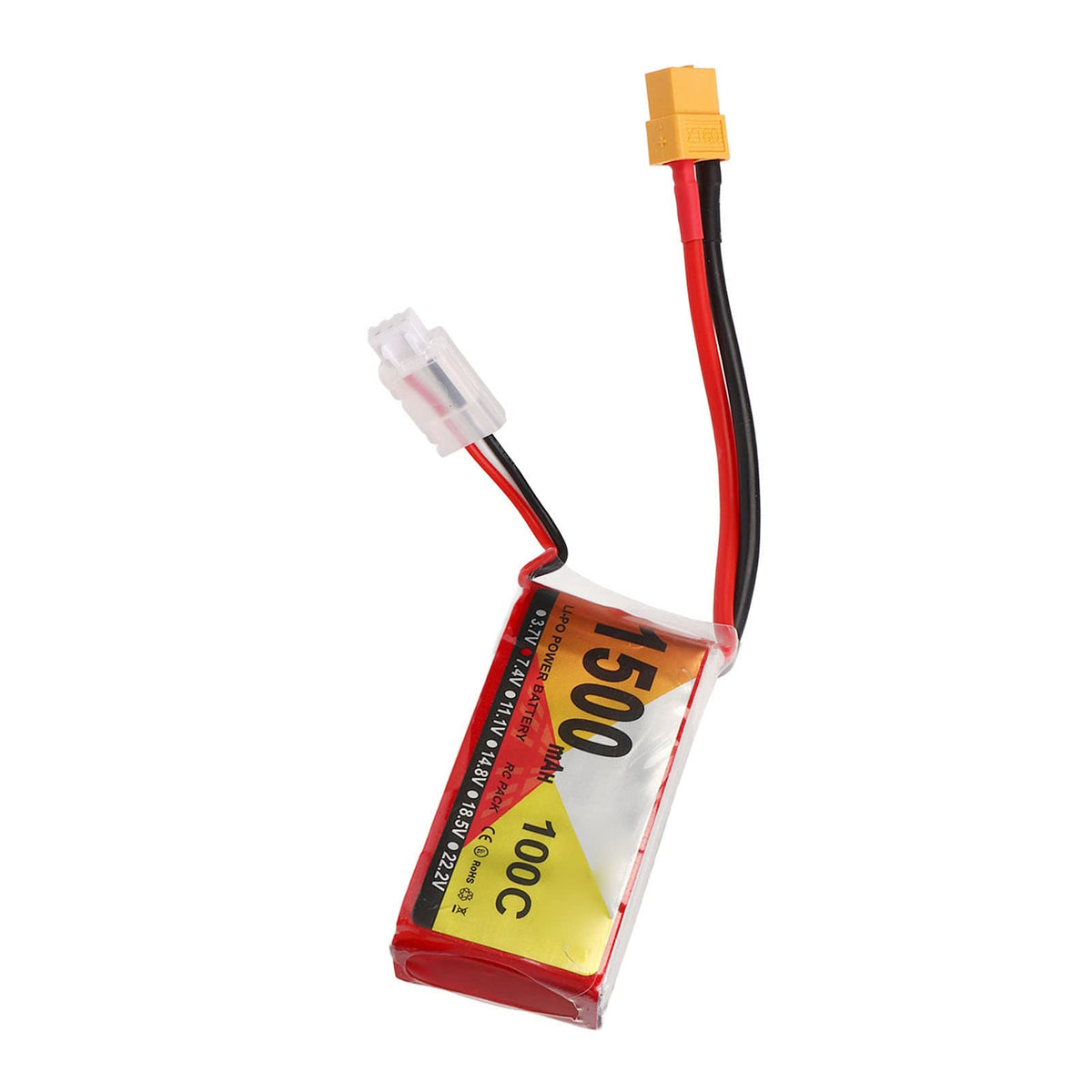Batería Lipo, 7.4V 1500mAh 100C 2S RC Estuche Rígido de Batería con Enchufe XT60 para RC Vehículos Coche Barco Camión