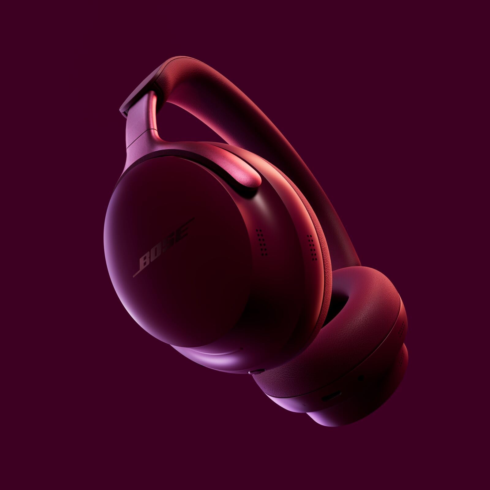 Bose QuietComfort Ultra - Auriculares inalámbricos con Audio Espacial, cancelación de Ruido sobre la Oreja con micrófono, hasta 24 Horas de reproducción, Ciruela Profunda, Color edición Limitada