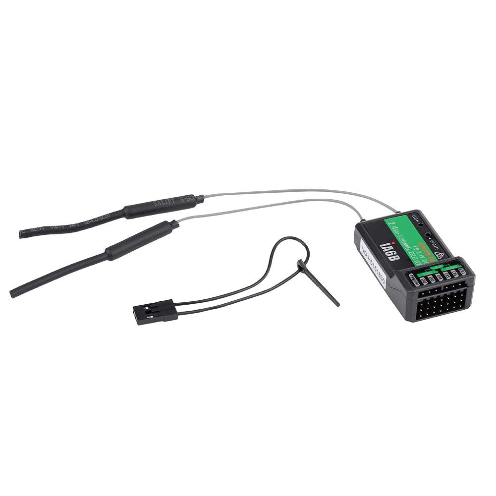 Qiilu RC Reiver 6Ch Reiver Plástico Negro Flysky FS‑Ia6B Ia6B 2.4G 6Ch RC Reiver Ppm para Transmisor FS‑I6X FS‑I6S I8 RC