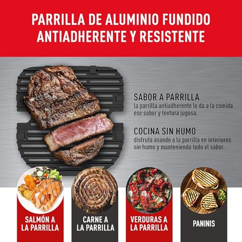 T-fal Freidora de Aire Digital Easy Fry & Grill, ¡La primera Freidora de Aire 2 en 1, con su función única de asar a la parrilla! Cuenta con 8 menús automáticos. Capacidad 4.2 L,EY505850