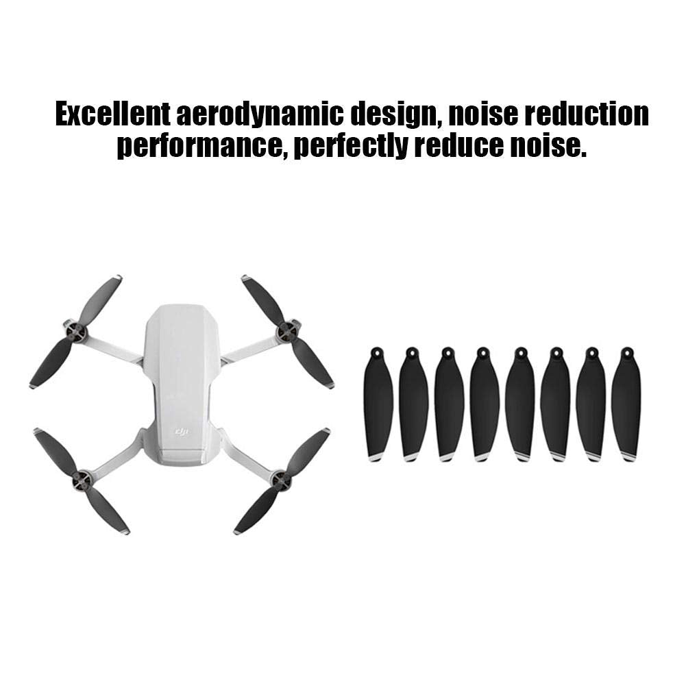 2 Pares de Hélices RC Drone, 4726F Drone Propeller Reemplazo de Reducción de Ruido Compatible para Mini Drone(Blanco + Negro)