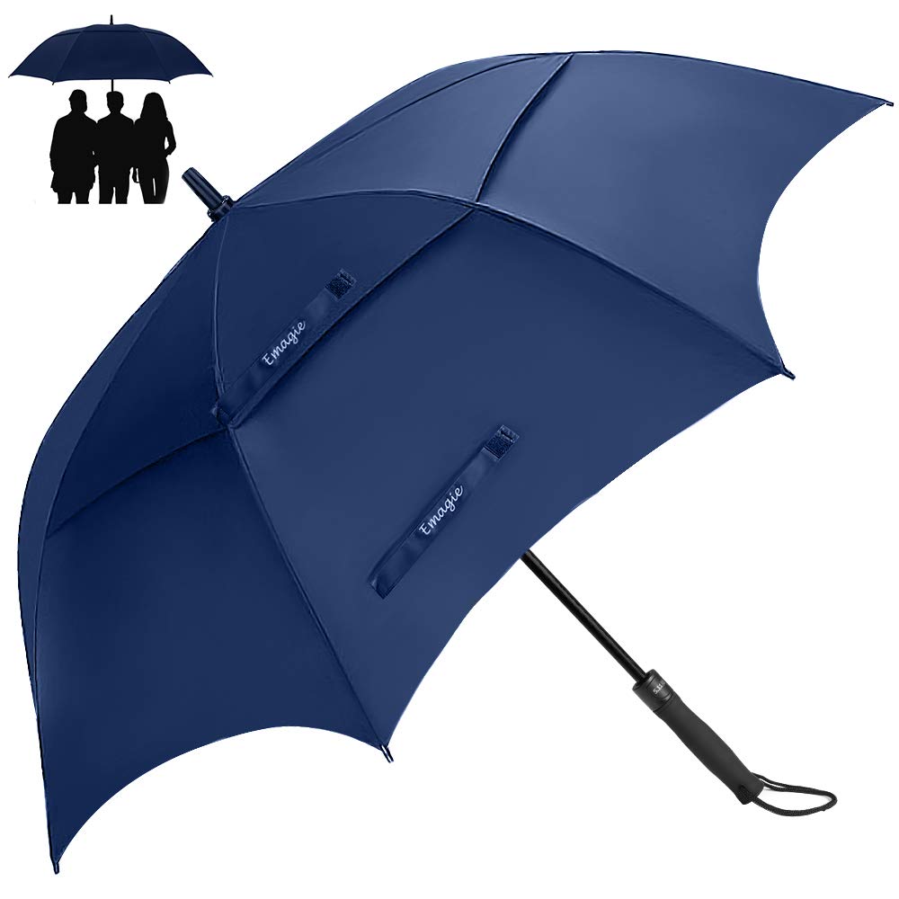 EMAGIE Paraguas de Golf Sombrilla Grande con Protección UV Paraguas de Golf Pro-Line Resistente al Viento Paraguas Grande con Construcción de Fibra de Vidrio Sombrilla Ligero Resistente al Agua(Azul)