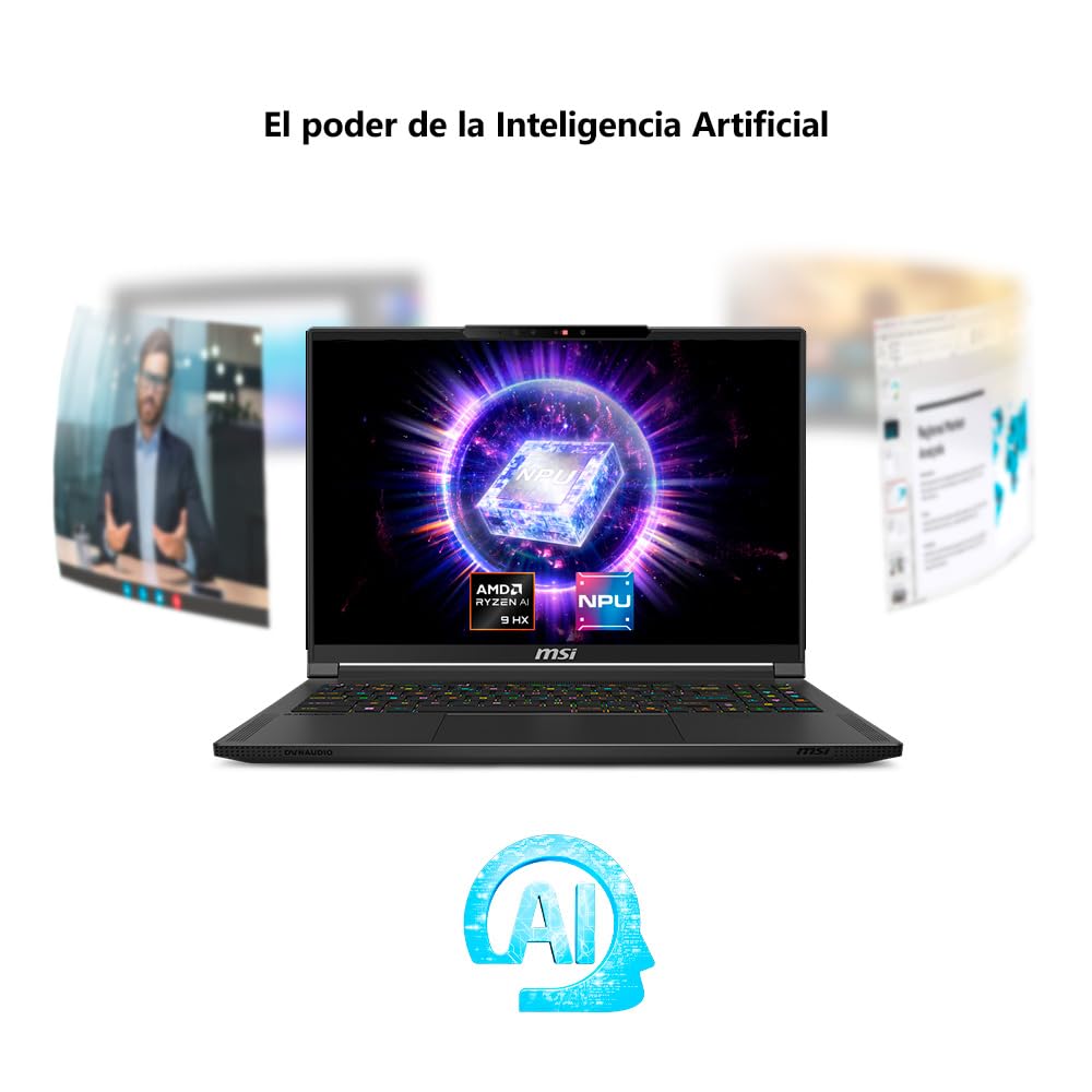 MSI Laptop Gaming Crosshair 17" NVIDIA GeForce RTX5060 Ryzen 9 16GB RAM 1TB SSD/Teclado en español/2 años de garantía/Incluye Mochila