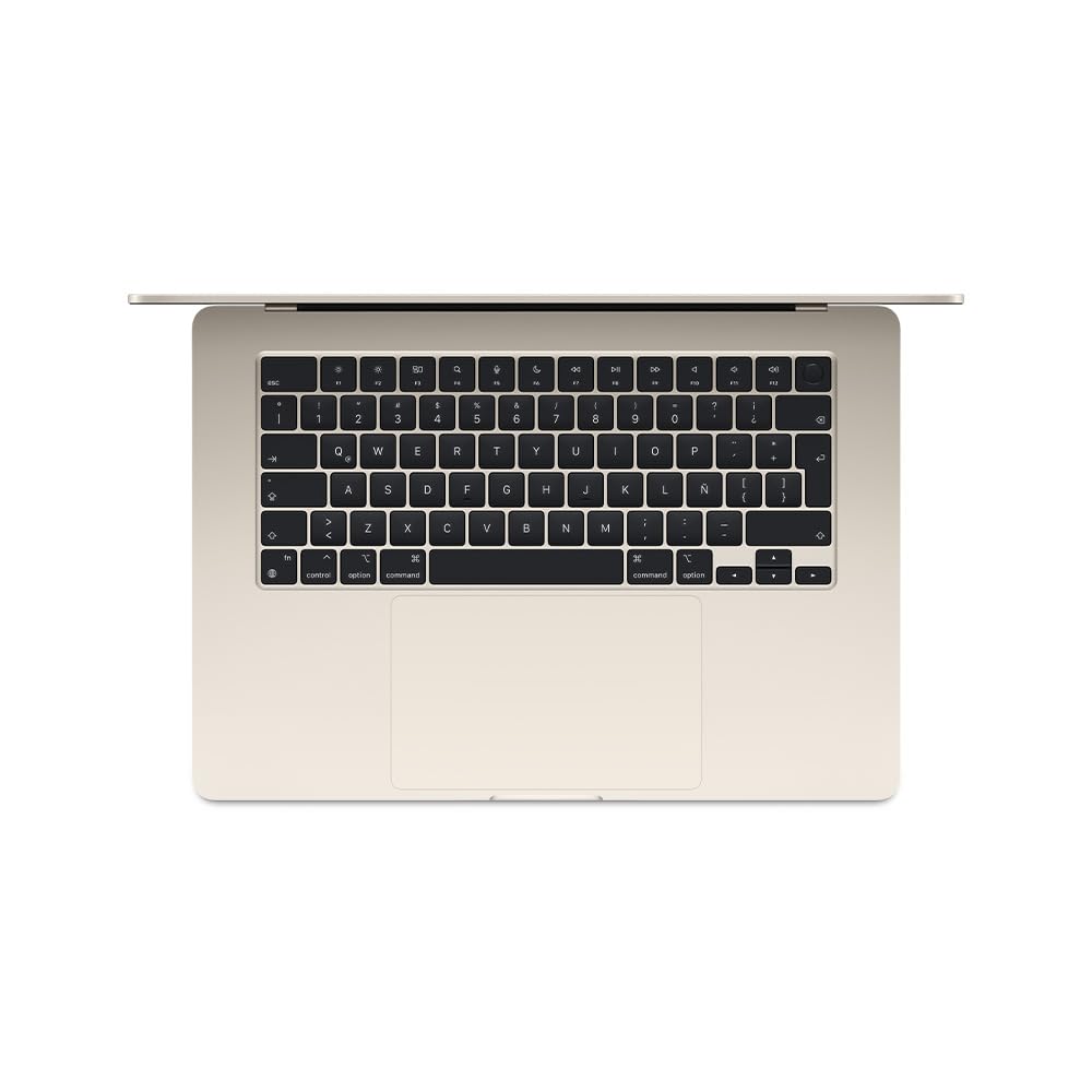 Apple 2024 MacBook Air (de 15 Pulgadas, Chip M3 de Apple con CPU de 8 núcleos y GPU de 10 núcleos, 8GB Memoria unificada, 512 GB) - Blanco Estelar