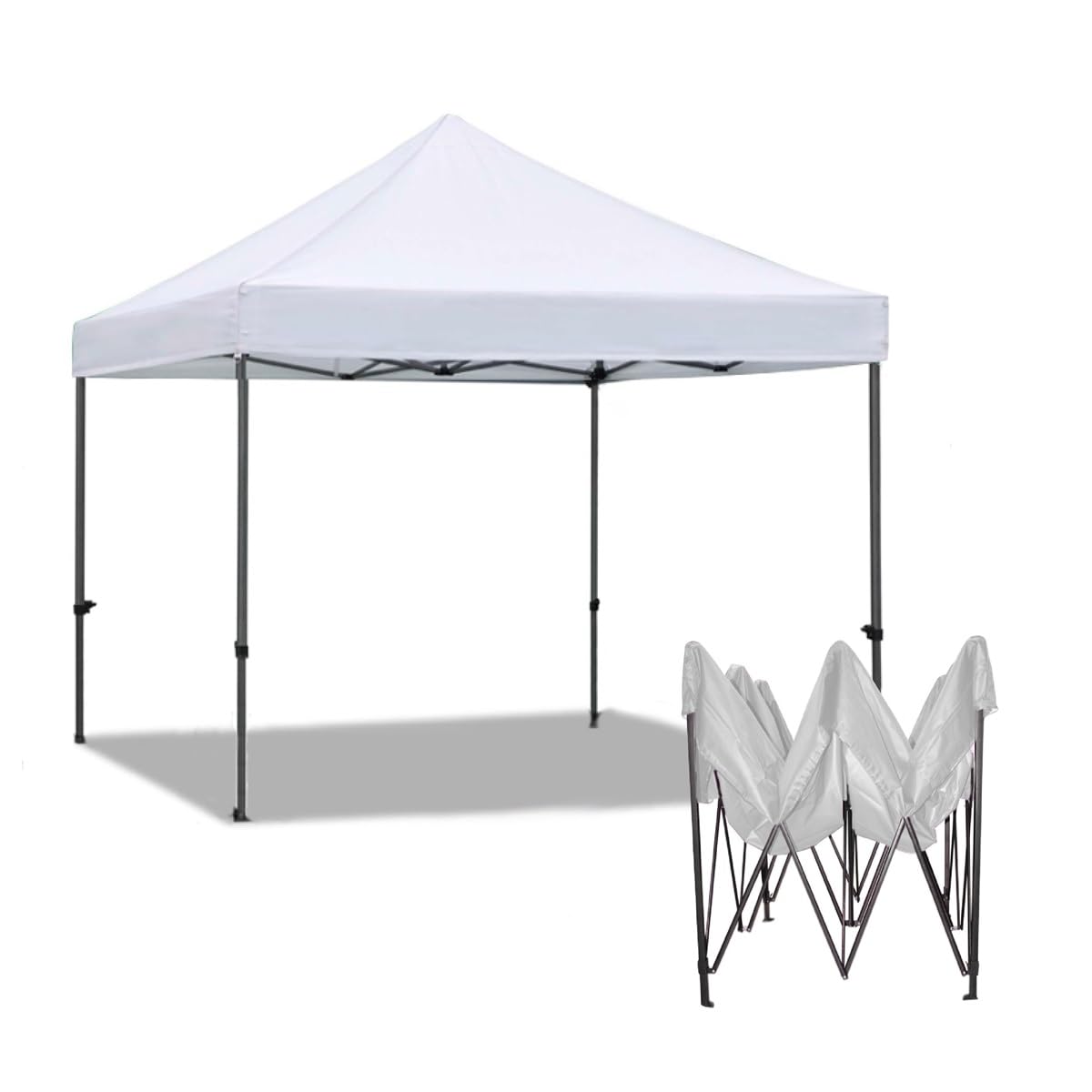 CUORY Carpa Toldo 3x3 Reforzado Plegable | Impermeable Facil Armado Y Transporte | para Jardín Casa Exterior Uso Rudo Acero Lona | Blanco