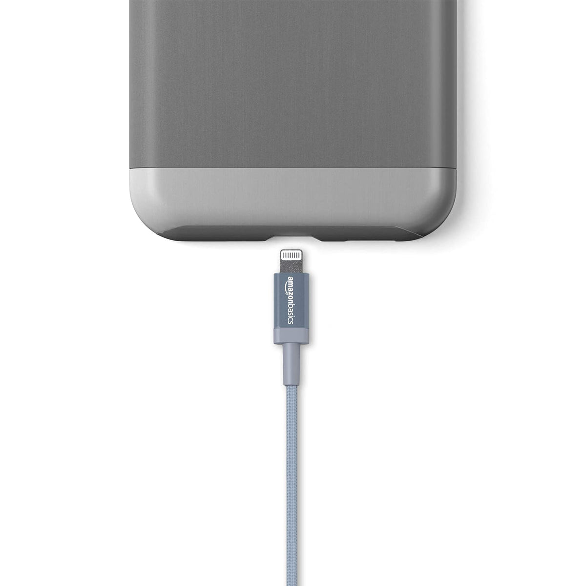Amazon Basics - Paquete de 2 cables de carga USB-A a Lightning, cable trenzado de nailon, cargador certificado MFi para Apple iPhone 14 13 12 11 X Xs Pro, Pro Max, Plus, iPad, 1.8 m, gris oscuro