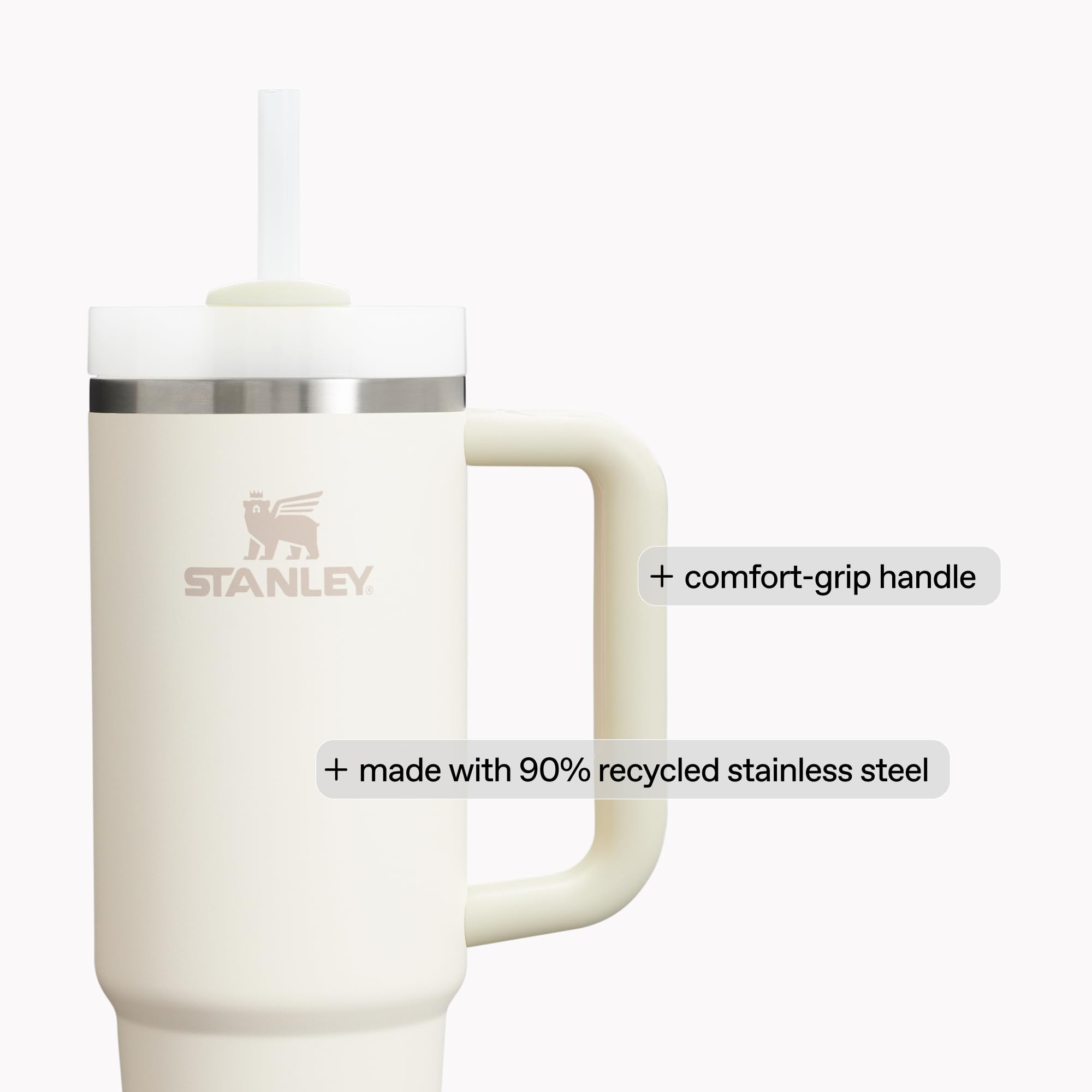 Stanley Quencher H2.0 - Vaso con asa y pajilla de 30 onzas, tapa Flowstate de 3 posiciones, compatible con portavasos para viajes, acero inoxidable con aislamiento, libre de BPA, crepúsculo estriado