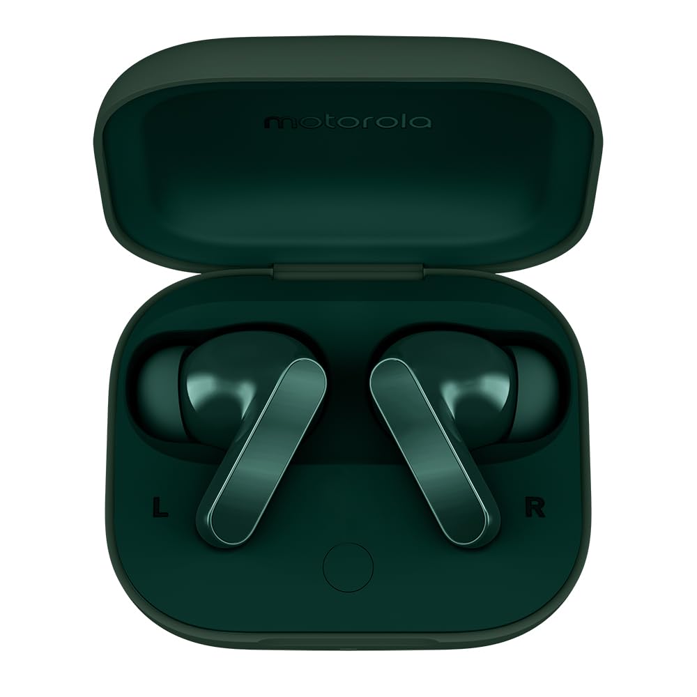 Audífonos Moto Buds Bass, cancelación de Ruido Inteligente, ultraligeros y Repelente al Agua Verde