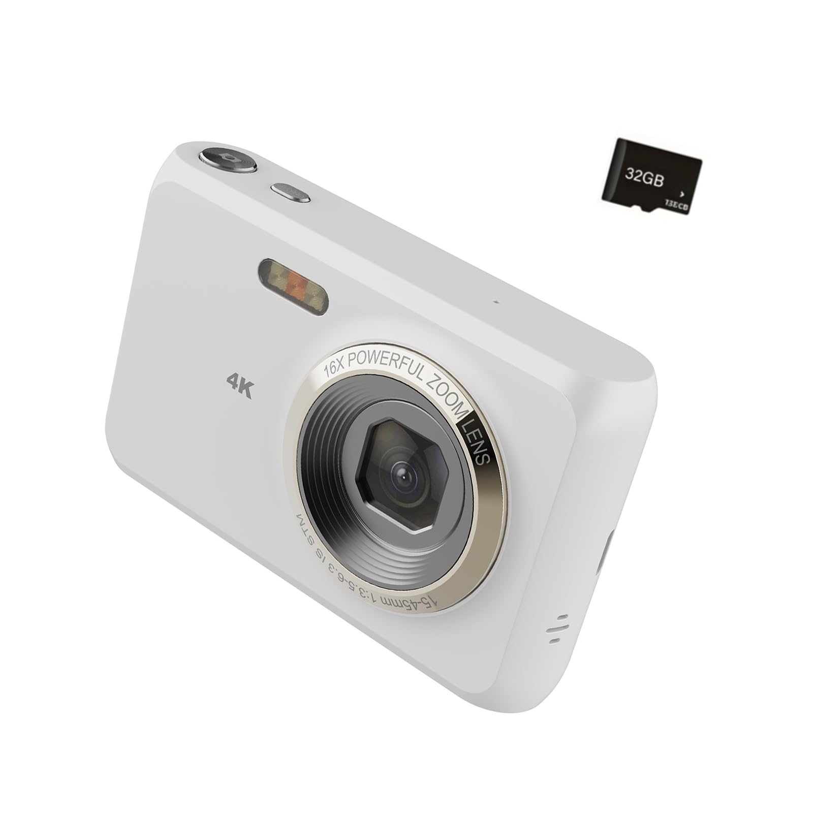 Cámara para niños de 48 MP, 16 x vídeo con estabilización de imagen de diseño ligero, para viajes al aire libre, eventos escolares, fotografía digital compacta
