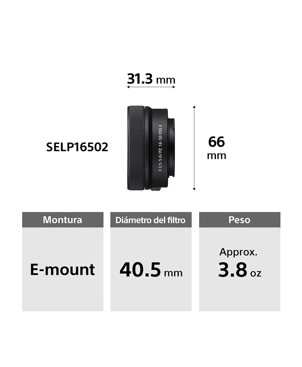 Sony Cámara Alpha 6400 APS-C con Nuevo Lente Zoom 16-50mm Versión 2 con autoenfoque más rápido, Ligero y silencioso