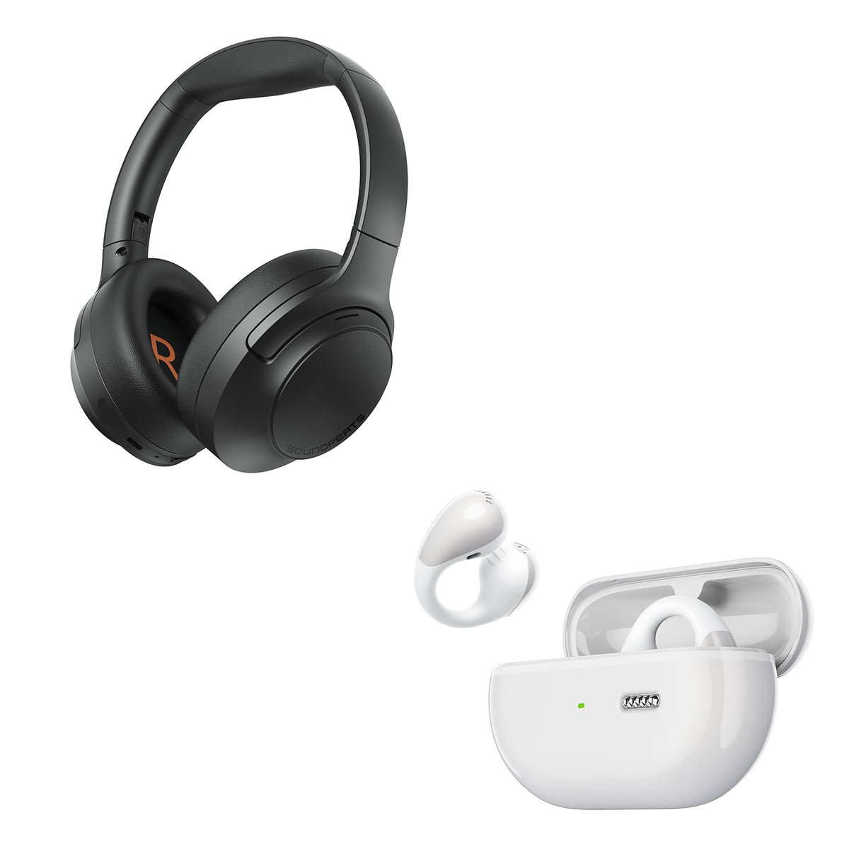 SoundPEATS Cove Pro + PearlClip Pro Audífonos Inalámbricos Over-Ear y Open-Ear Hi-Res, ANC Adaptativa, Bluetooth 6.0, Audio Premium