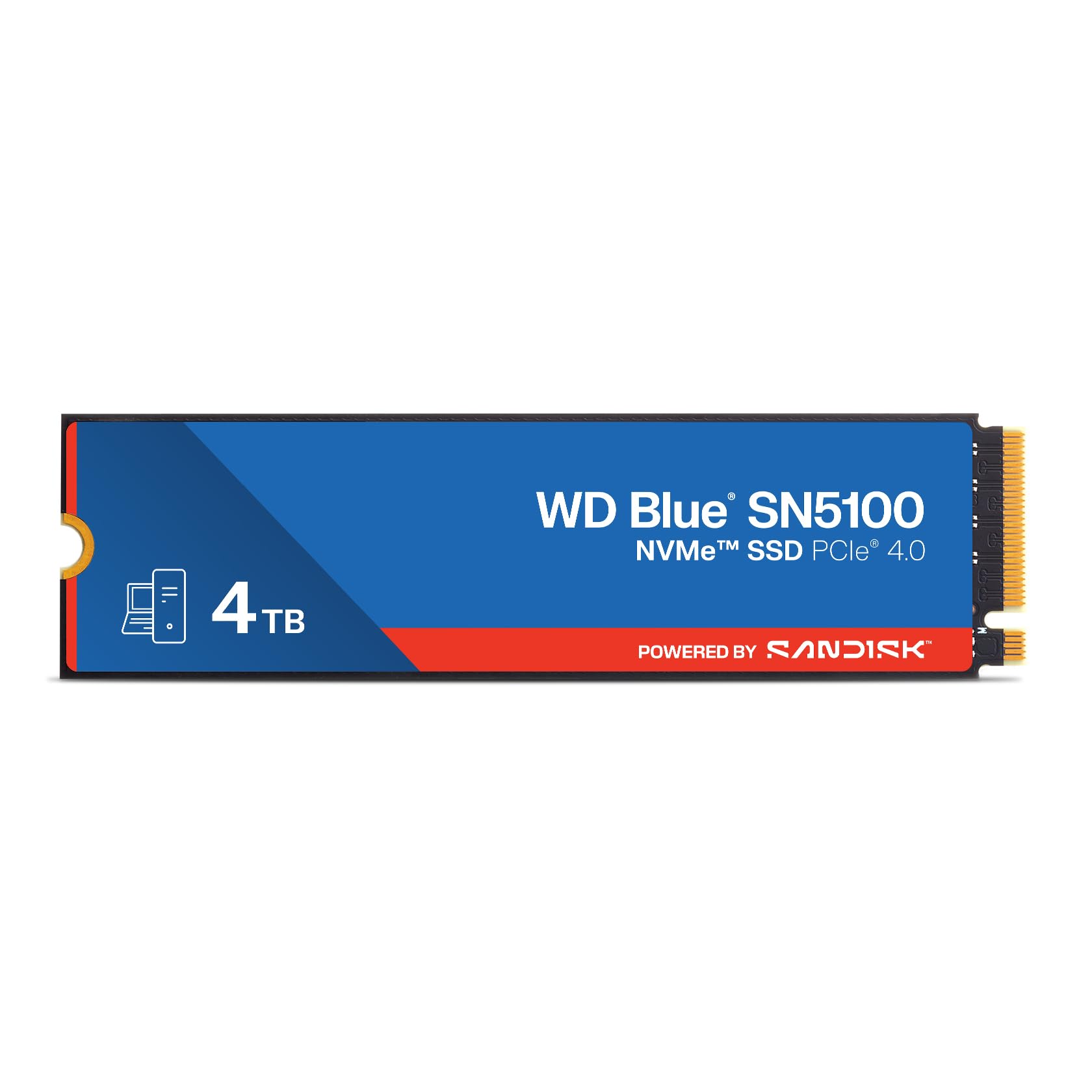 WD Blue 4TB SN5100 NVMe SSD - M.2 2280, PCIe Gen 4.0, Unidad Interna de Estado sólido - velocidades de Lectura de hasta 6.900MB/s, Almacenamiento actualizado para PC/portátiles - WDS400T5B0E