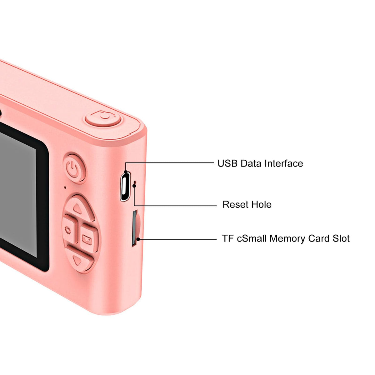 Cámara Micro SLR, Cámara Digital Portátil con Pantalla TFT 4K de 2,4, Zoom Digital 16x, Delgada y Liviana, Resistente a Arañazos, Enfoque Automático para Viajes (Pink)