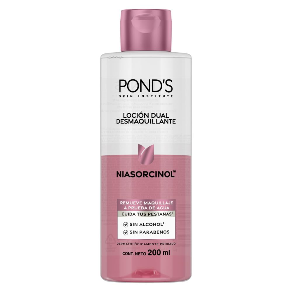 POND'S Loción Dual Desmaquillante con Niasorcinol para todo tipo de piel, 200 ml