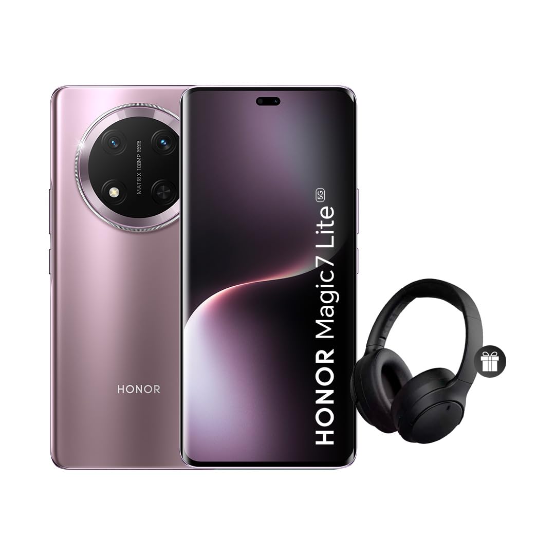 Honor Magic7 Lite 8+512GB Smartphone Resistente a caídas Agua y Polvo IP65M, Dual Sim, Morado + Audiófonos de Regalo