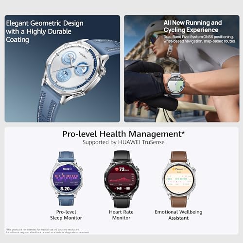 Huawei Watch GT 5 46mm Smartwatch (GPS), hasta 14 Días de BaterÍa, Nueva Experiencia de Carrera y Bicicleta, Sharp-Edged Design, Seguimiento de la Salud, Compatible con iOS y Android, Negro Mate