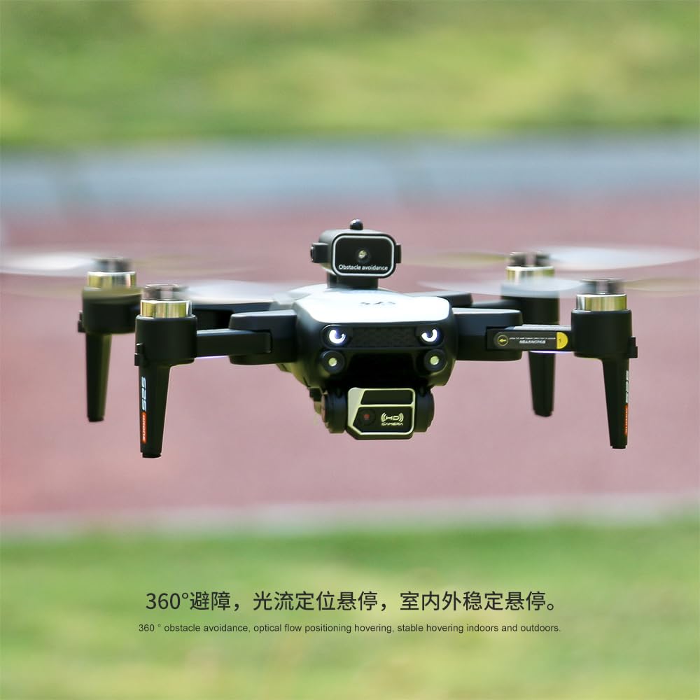 Dron S2S con cámara para adultos, Mini Drone FPV WiFi plegable de doble cámara 6K, Cuadricóptero RC con motor sin escobillas, Evitación de obstáculos, Modo sin cabeza, Flujo óptico, Retención de altitud, 3 baterías, Regalos para adultos