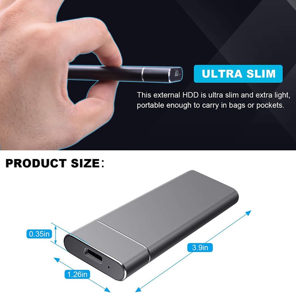 4TB/6TB SSD Disco Duro Externo, Estado sólido Externo Unidad Externa portátil de Alta Velocidad de Estado sólido móvil para PC portátil Almacenamiento y Transferencia de Datos (6TB)
