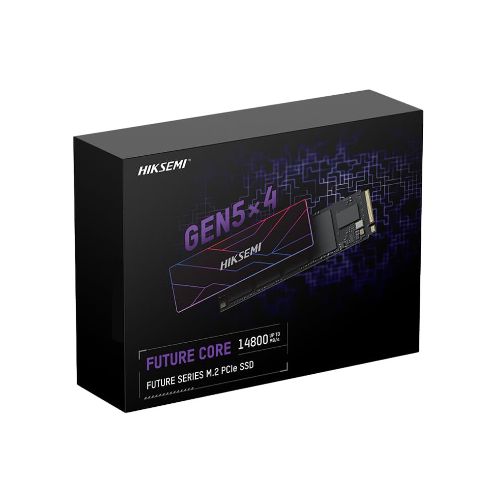 HIKSEMI Future Core SSD 2TB, PCIe 5.0x4 NVMe M.2 2280, Velocidad de Lectura: 14,800 MB/s, Ideal para computación AI, Gaming y Estaciones de Trabajo de Alto Rendimiento.
