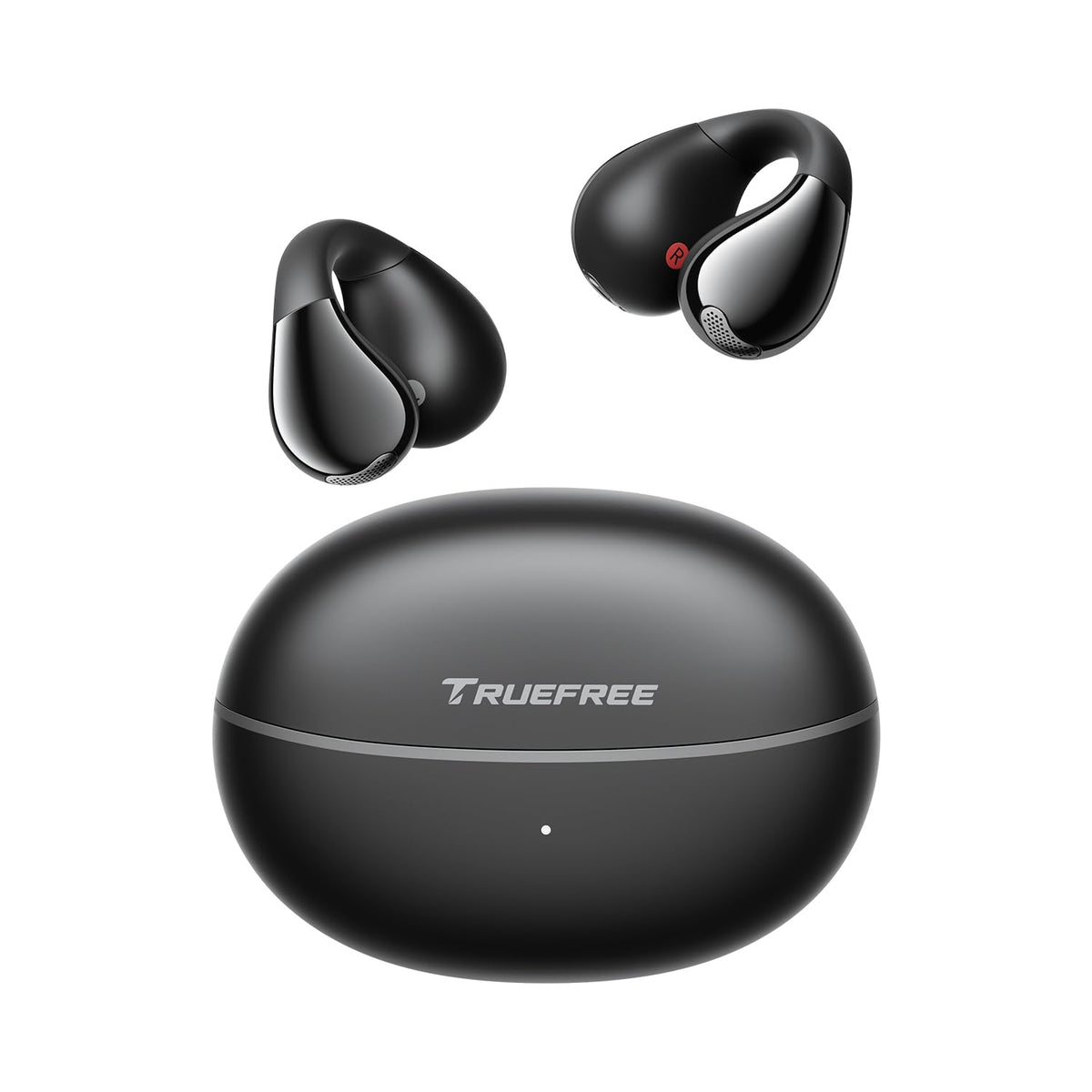 truefree B1 Audífonos de Oído Abierto Inalámbricos Bluetooth 5.4 Opean-Ear Graves dinámicos, 4 mics para Llamadas claras, conexión Dual, Ajuste Ligero y Seguro, Ideales para Deportes, Control de App