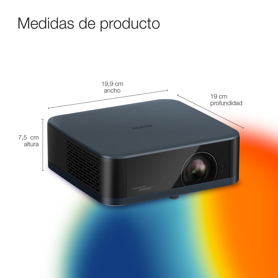 Proyector Portátil Epson Lifestudio™ Pop Plus EF62 Azul Marino 4K Pro-UHD portátil con Sonido Bose, App Epson Projection Studio y Google TV Integrado, tecnología Triple Core Engine