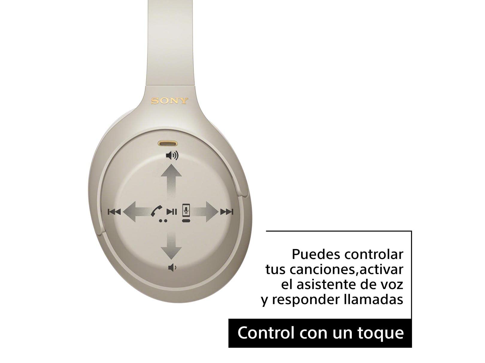 Sony WH1000XM4/S Audífonos de Diadema inalámbricos con Noise Cancelling, Silver, Grande (Versión Nacional)