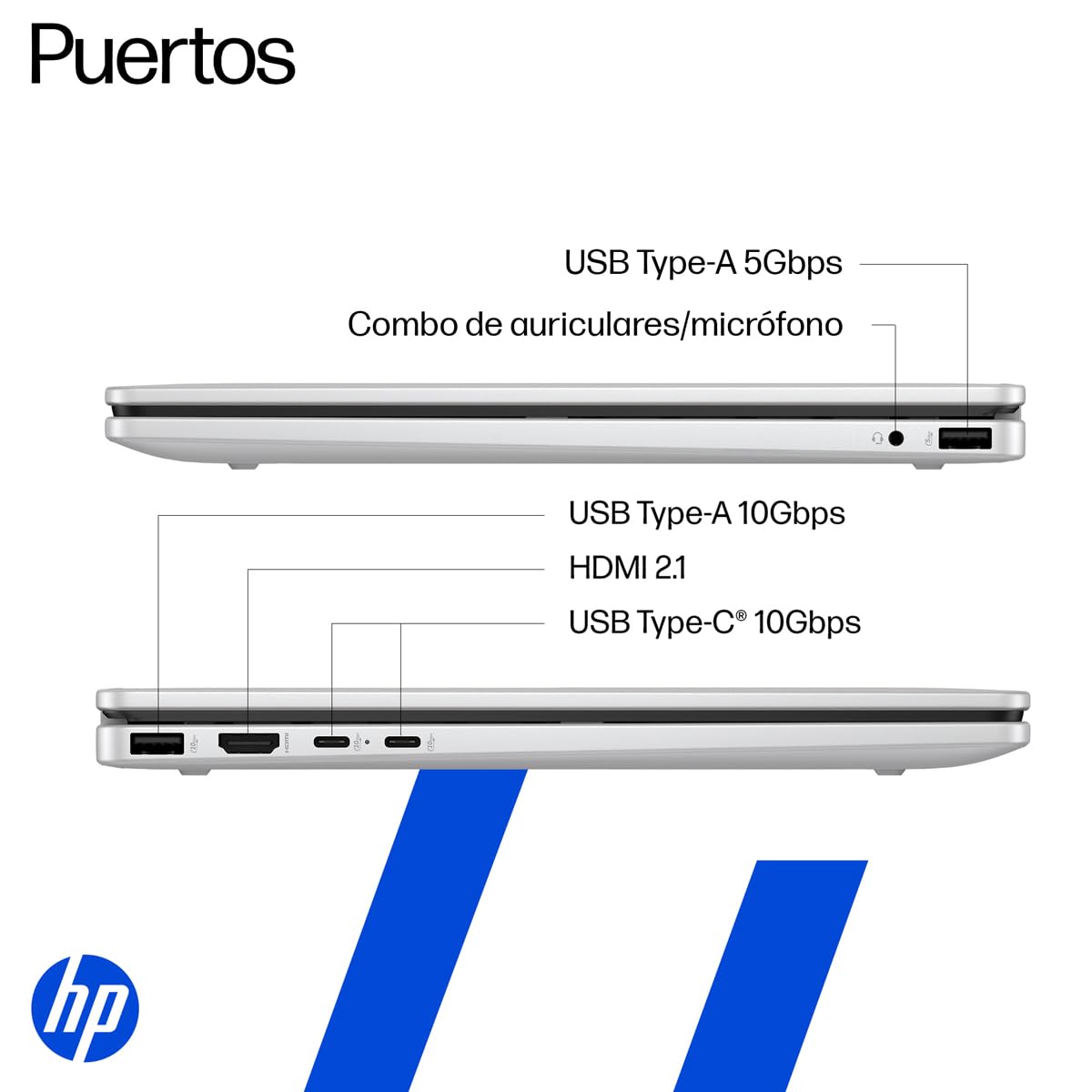 HP Laptop OmniBook 5 Flip 14-fp0054la, 2-en-1, Intel Core i5, 16 GB RAM, 512 GB SSD, 14", 2K (1920x1200), Pantalla Táctil, Lápiz Recargable, Windows 11 Home, Garantía Mexico, Plata