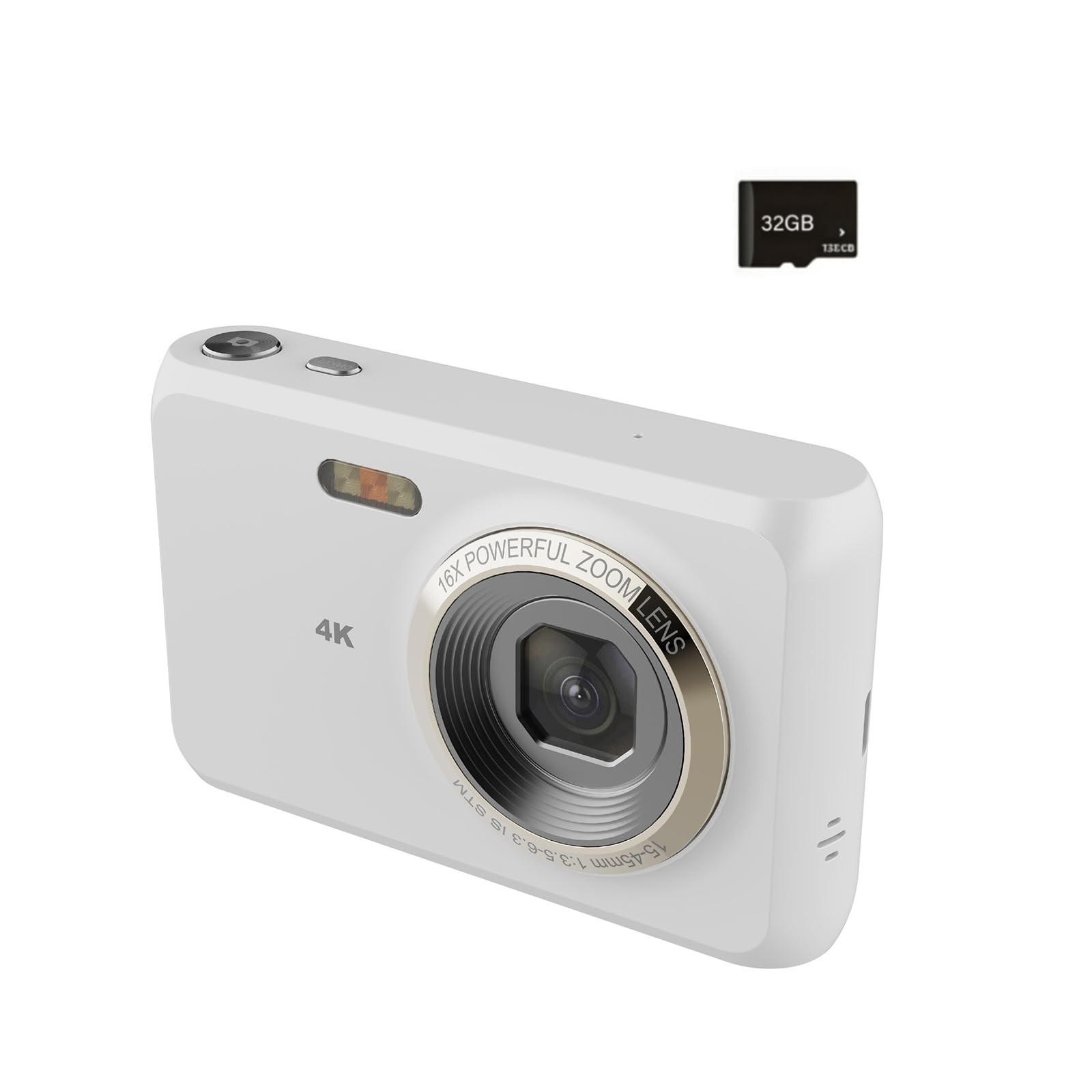 Cámara para niños de 48 MP, 16 x vídeo con estabilización de imagen de diseño ligero, para viajes al aire libre, eventos escolares, fotografía digital compacta