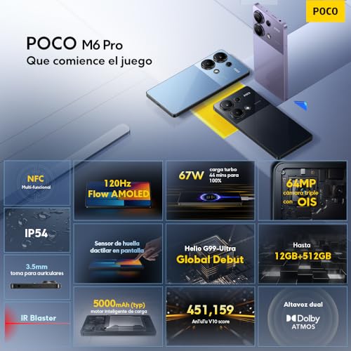 Xiaomi Celular Poco M6 Pro Black 12GB RAM 512GB ROM