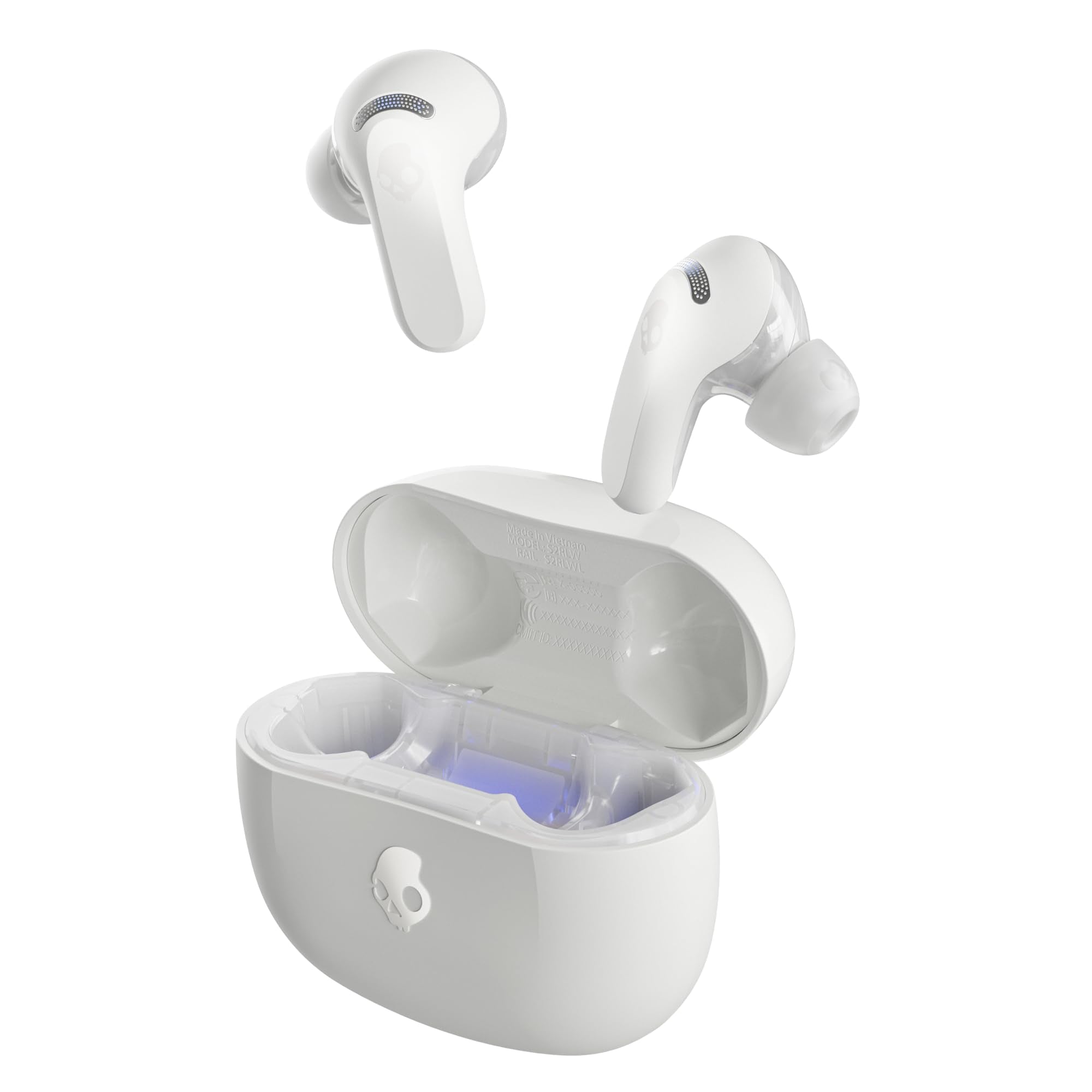 Skullcandy Rail ANC Active Noise Cancelling Wireless Earbuds - Bone/Orange