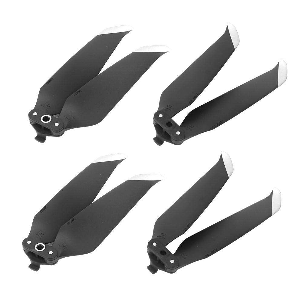 4 Piezas hélices de plástico hélices de bajo Ruido de liberación rápida Accesorio Accesorio para Air 2 Drone(Borde Plateado Negro)