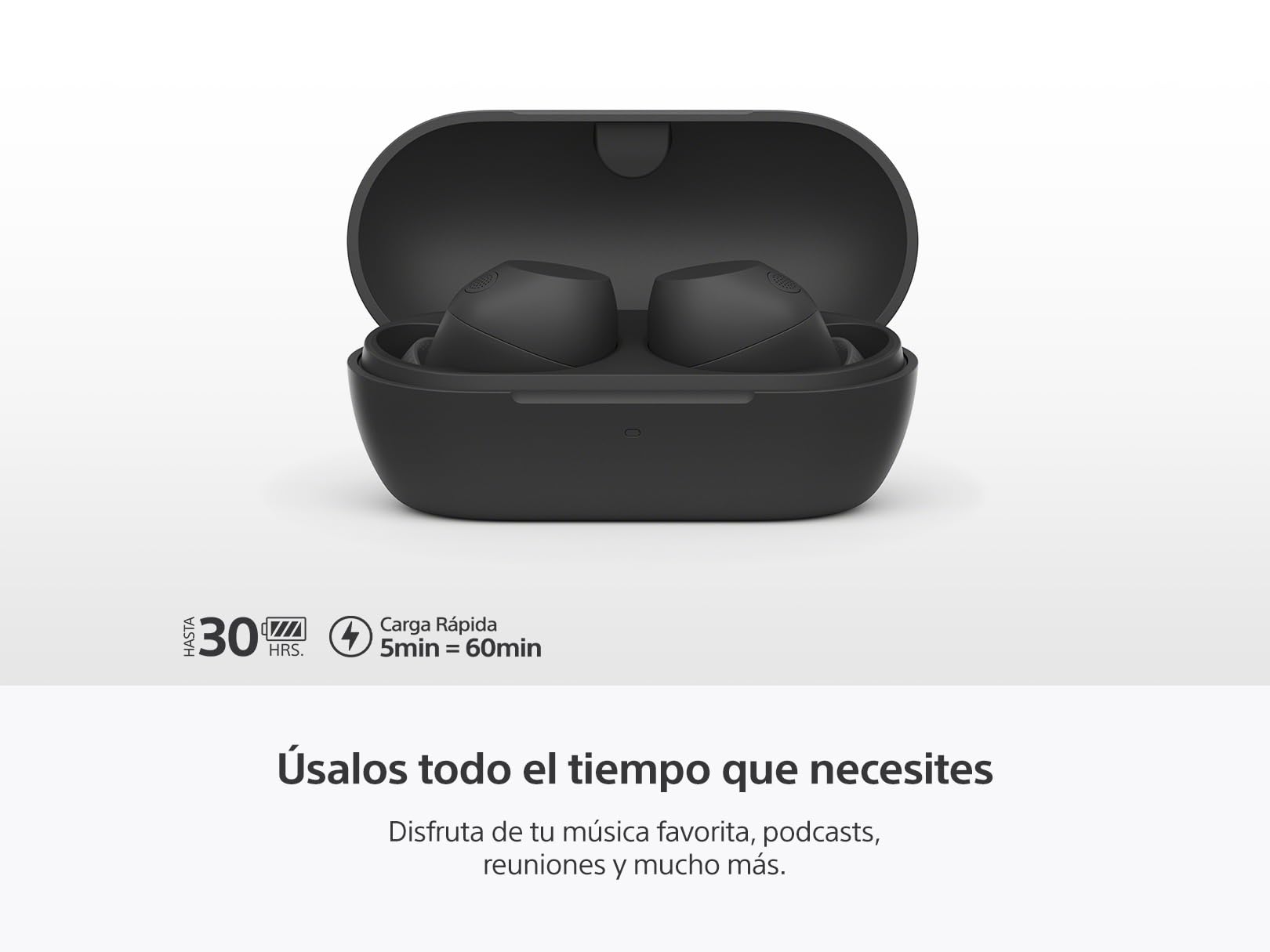 Sony WF-C710N Auriculares inalámbricos con cancelación de Ruido, hasta 30 Horas de batería, Ligeros y compactos, Color Negro