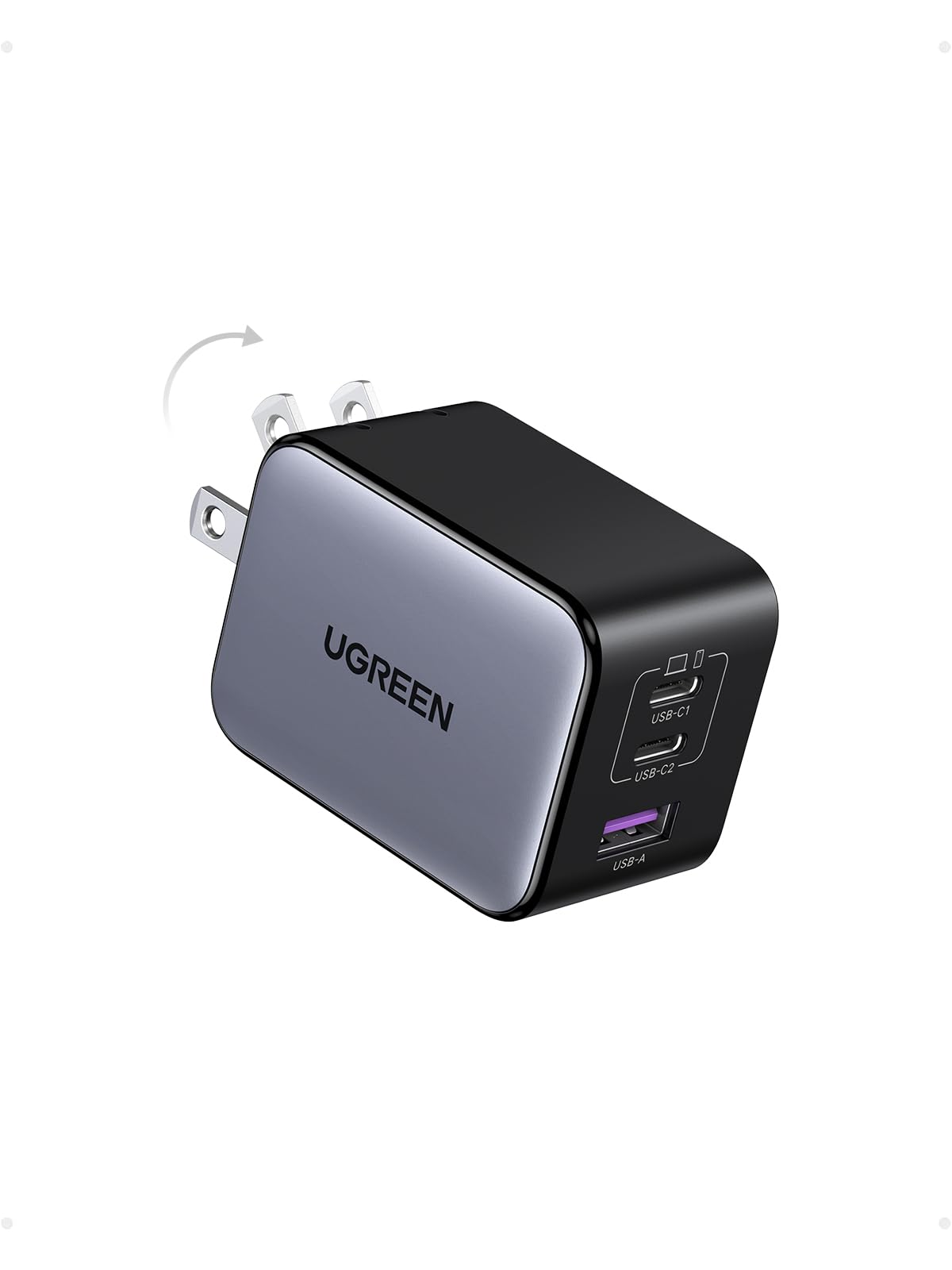 UGREEN Nexode X Serie 65W Cargador Tipo C, 3 Puertos Mini GAN PPS, Phone Charger Carga Raida Compatible con Galaxy S24/S23, MacBook Pro/Air M2, Pixelbook, DELL XPS, iPhone 16 Pro Max/15/14