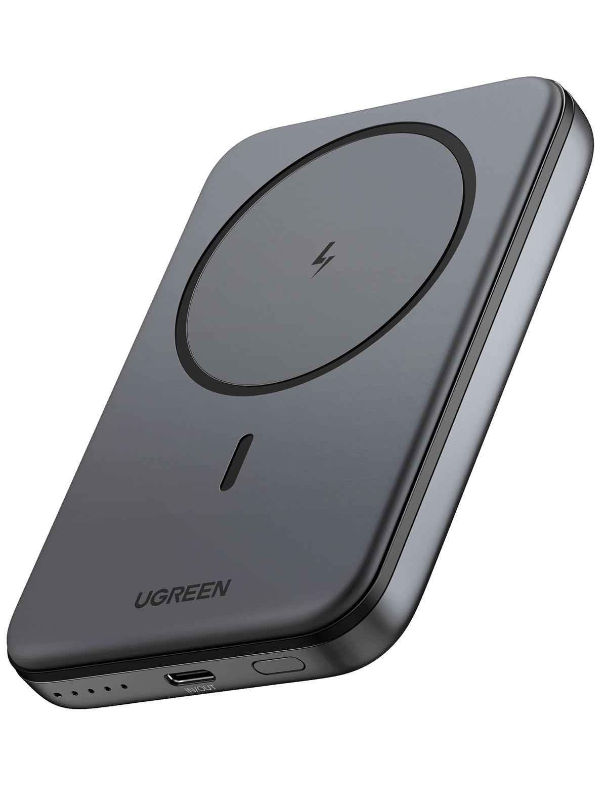 UGREEN 5000mAh Power Bank Inalámbrico 15W, USB C Cargador Portátil Magnético Carga Rápida, Powerbank Batería Externa Compatible con iPhone 16/15/14 Series, Galaxy, Xiaomi, iPad, Negro