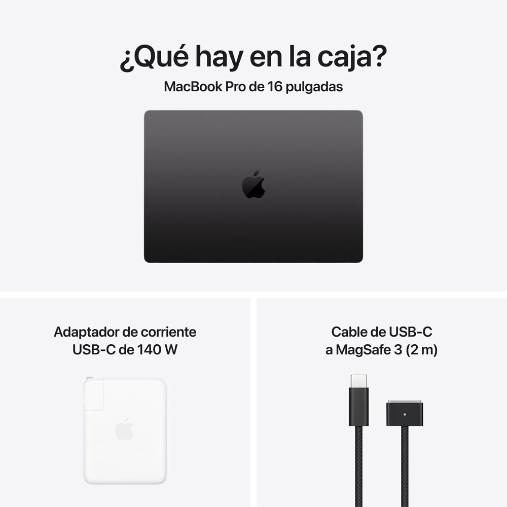 Apple 2026 MacBook Pro (de 16 Pulgadas, Chip M5 Pro de Apple con CPU de 18 núcleos y GPU de 20 núcleos, 24GB Memoria unificada, 1 TB) - Negro Espacial