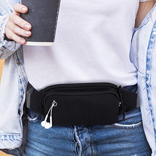 BLACK MAMUT Cangurera Deportiva, Cómoda, Ligera, Unisex, para Correr, Impermeable, Ejercicio, Viaje, Campismo, Senderismo, Ciclismo, Riñonera, Gran Capacidad, Resistente, Correa Ajustable