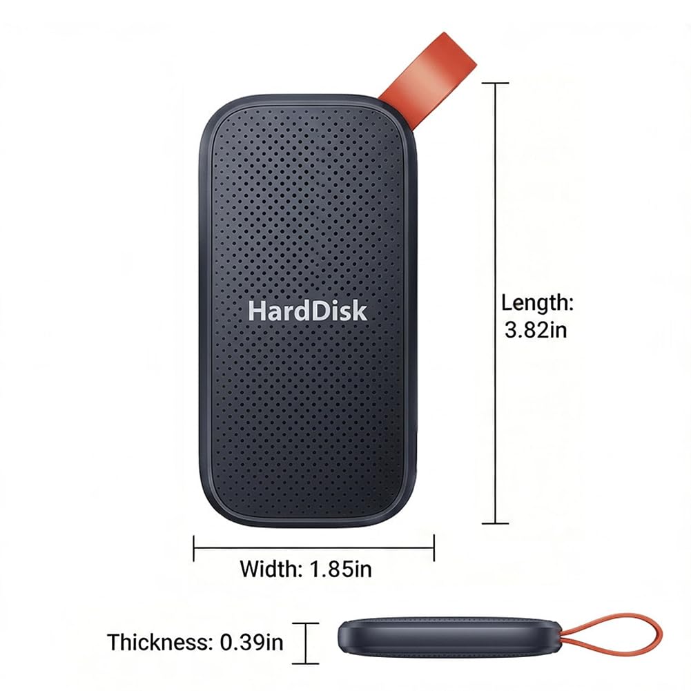 SSD externo portátil de 2 TB, unidad de estado sólido USB 3.1, almacenamiento externo móvil para uso diario, B