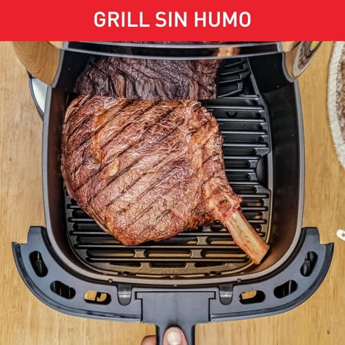 T-fal Freidora de Aire Digital Easy Fry & Grill, ¡La primera Freidora de Aire 2 en 1, con su función única de asar a la parrilla! Cuenta con 8 menús automáticos. Capacidad 4.2 L,EY505850
