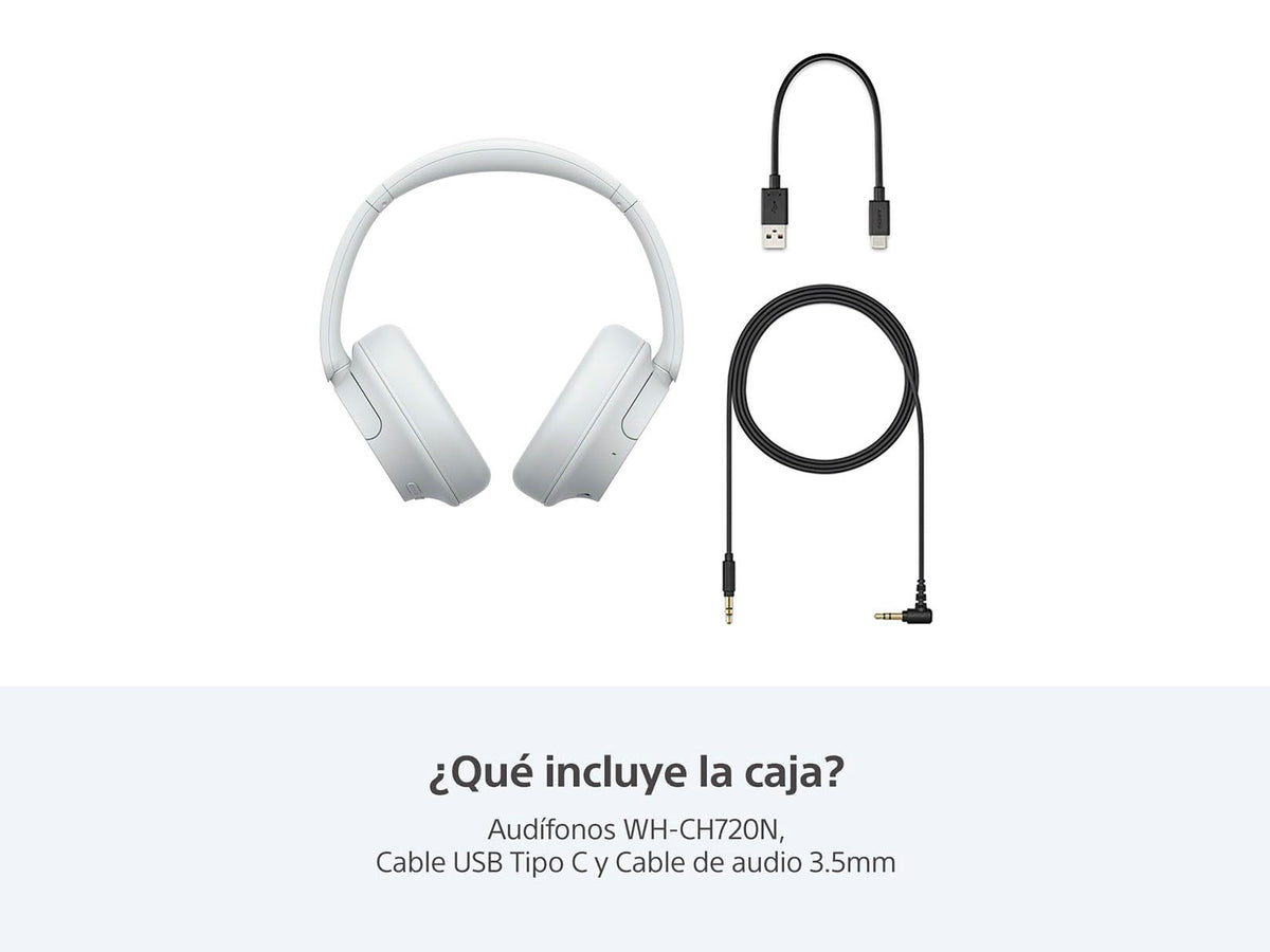 Sony Audífonos inalámbricos WH-CH720N con Noise Canceling,Blanco (Versión Nacional)