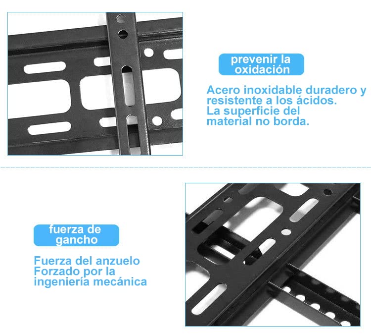 Salandens Soporte TV Universal, Soporte para Pantallas de LED y LCD de 26 a 65 Pulgadas, Soporta hasta 50 kg, Acero Súper Reforzado, Máx VESA 400x400 mm