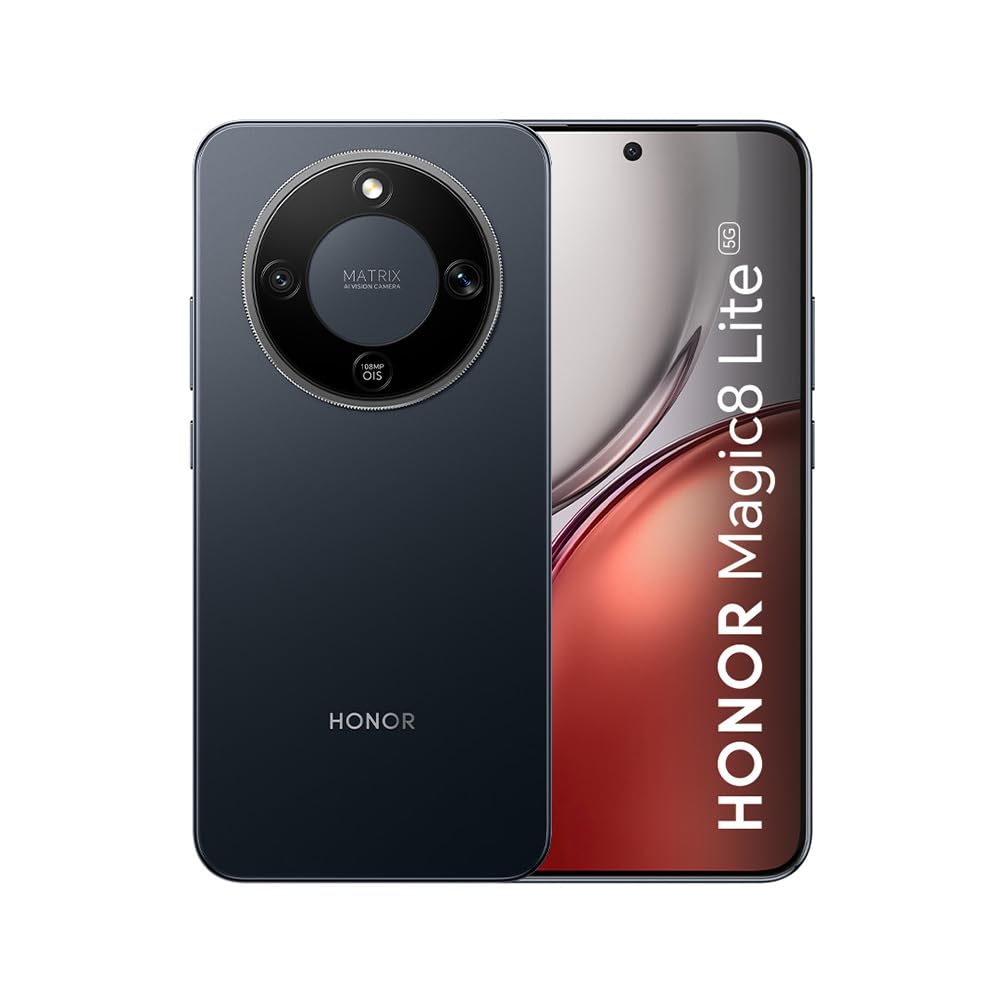Honor Magic8 Lite 8GB+512GB, Negro, Smartphone 5G, Cámara 108MP