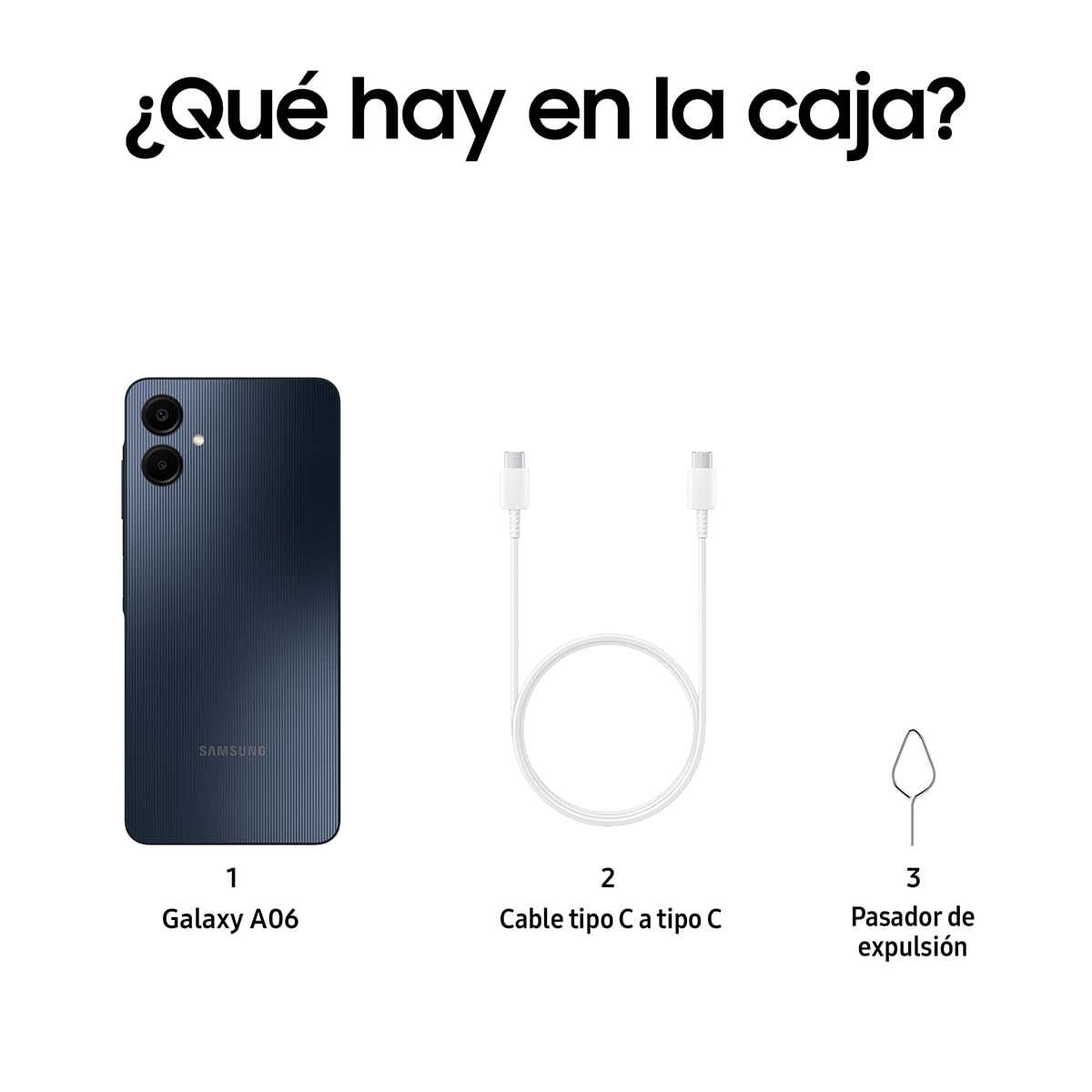 SAMSUNG Galaxy A06 Negro 4GB RAM 64GB, Nacional con Garantía