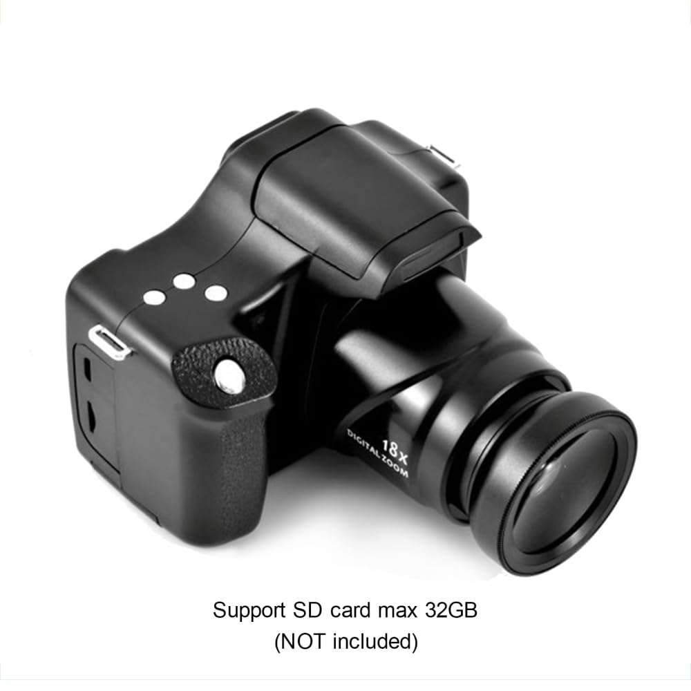 Tluokm Cámara de vídeo Digital, videocámara SLR, grabadora con 24 MP, 18X, Alta definición Digital, 1080 FHD, Pantalla
