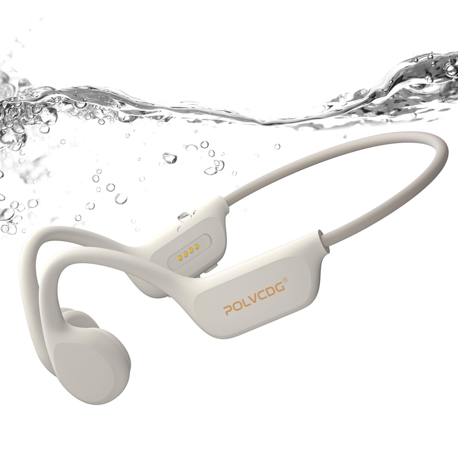 POLVCDG Auriculares para Natación, Auriculares de Conducción Ósea Impermeables IPX8, Auriculares de Oreja Abierta con Memoria de 32GB con Micrófono, Auriculares Inalámbricos Subacuáticos Deportivos